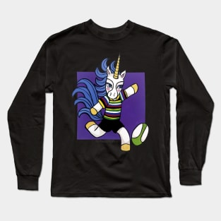 Rugby Unicorn - NZ Provincial colors - Animals of Inspiration Long Sleeve T-Shirt